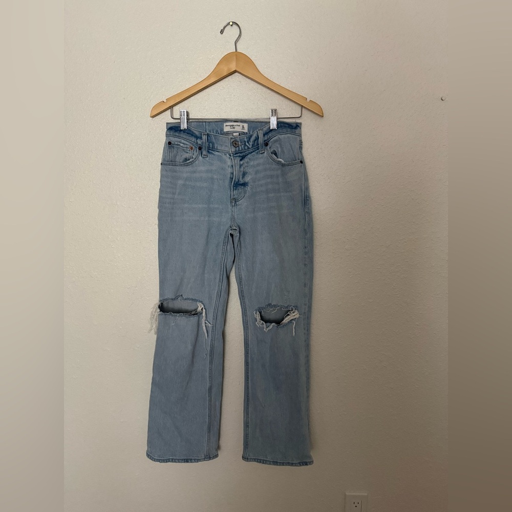 ABERCROMBIE & FITCH The Baggy Low Rise Distressed Stretch Jeans Women’s Size 24